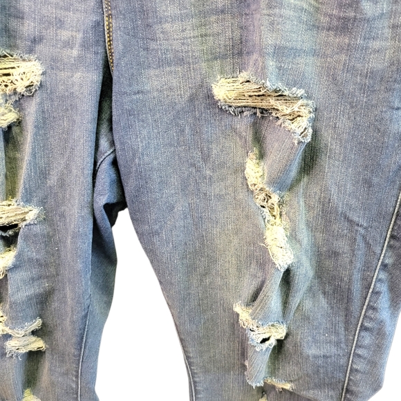 Torrid Women's Distressed Denim "Bombshell Skinny" Premium Stretch Jeans sz 22R - Picture 3 of 10